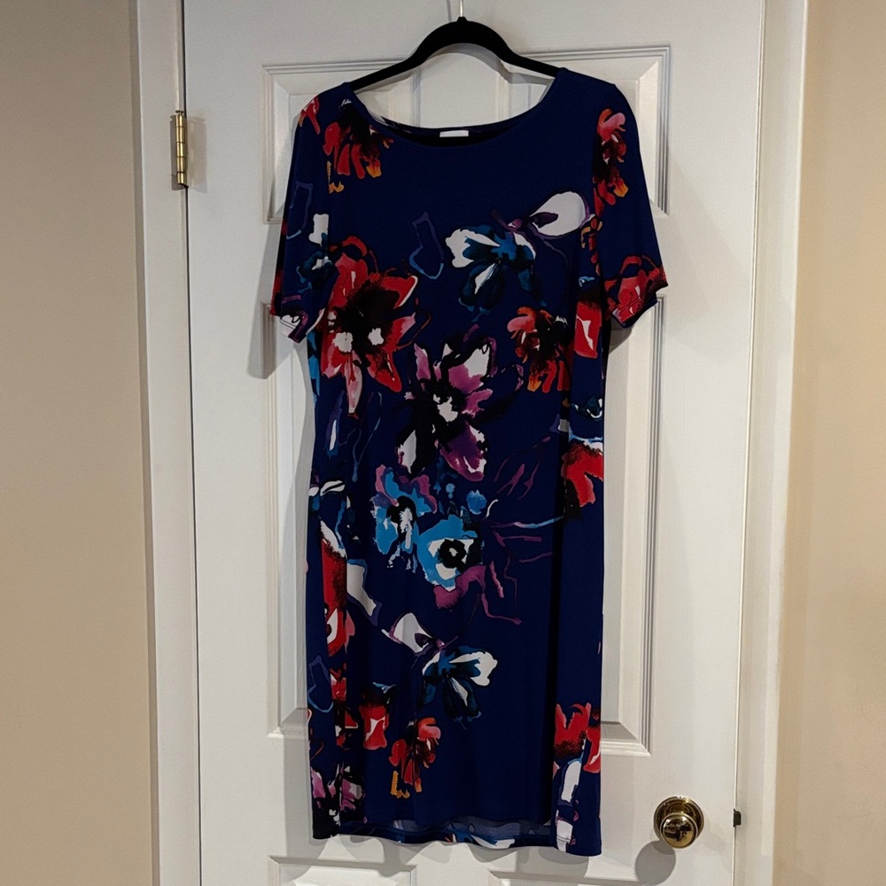 Papillon Blanc Floral Print Navy Dress size XL